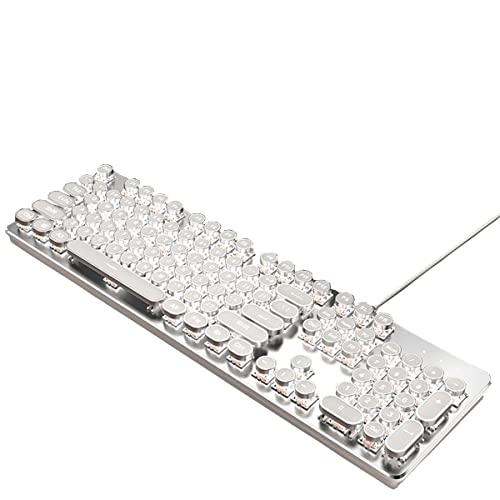 タイプライター式ゲーミングキーボード　赤軸　ホワイト Amazon | Gshop メカニカル式ゲーミングキーボード 黒軸 26種類